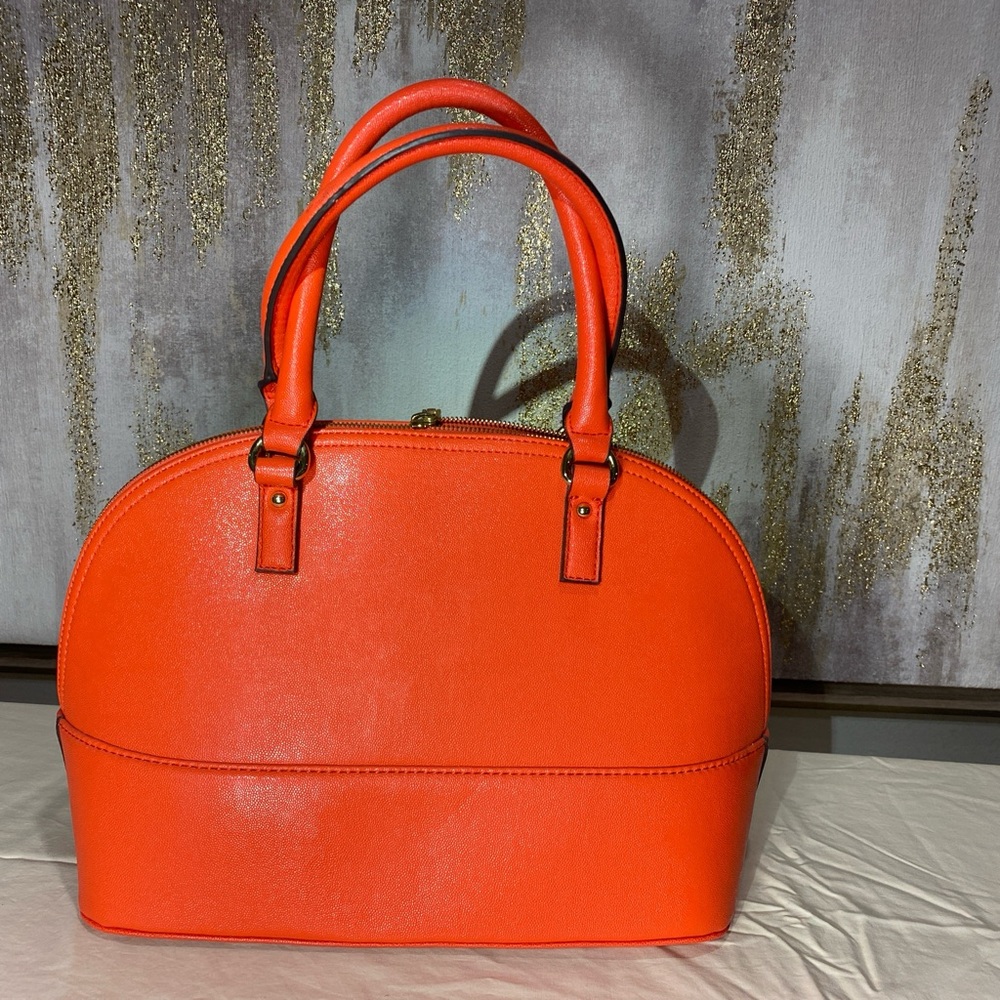 Anne Klein Vibrant and elegant Sunset Orange Pebbled Satchel ⭐️ - Picture 4 of 9